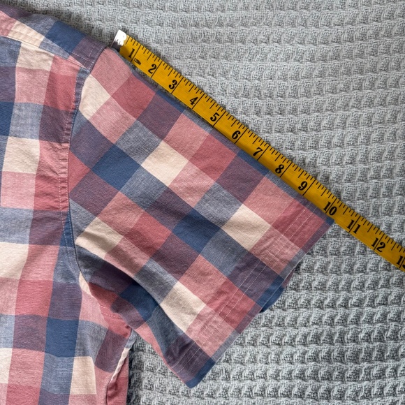 LL Bean Comfort Stretch Chambray Shirt Mens Large Tall Blue Pink Traditional Fit - Picture 6 of 7